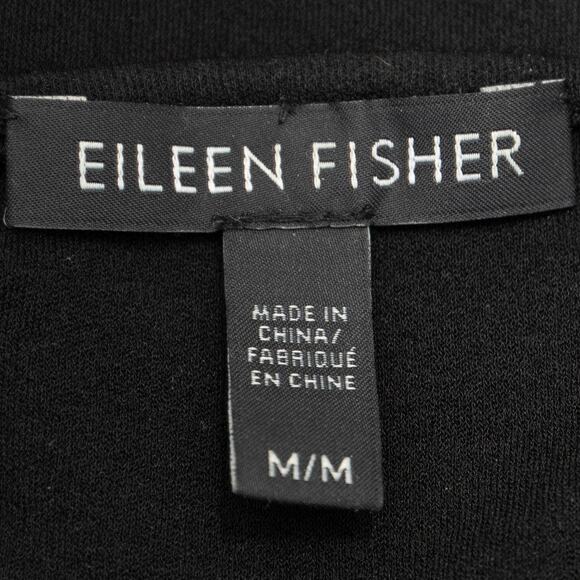 Eileen Fisher Black Knit Stretchy 100% Crepe Silk Tank Tunic Size Medium - Picture 5 of 8